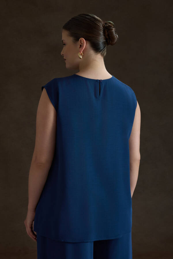 Lacivert Kolsuz Bluz - 4