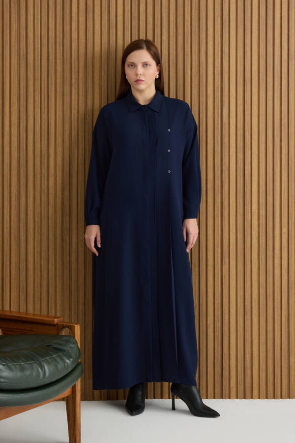 Lacivert Koza Logolu Elbise - 3