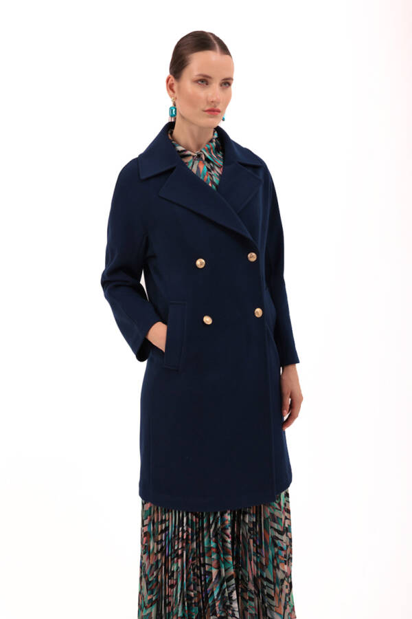 Lacivert Kruvaze Kapama Kaban - 2