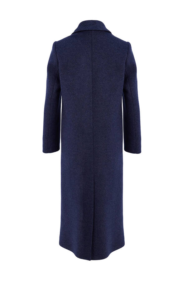 Lacivert Kruvaze Kapama Kaşe Kaban - 3