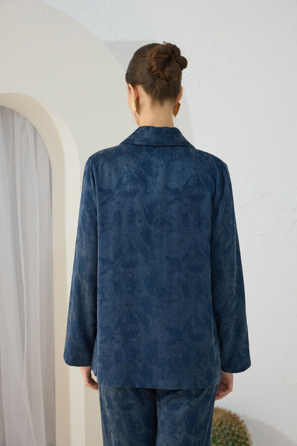 Lacivert Kruvaze Kapama Tunik - 6