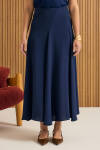 Lacivert Kuplu Crep Kloş Etek - 4