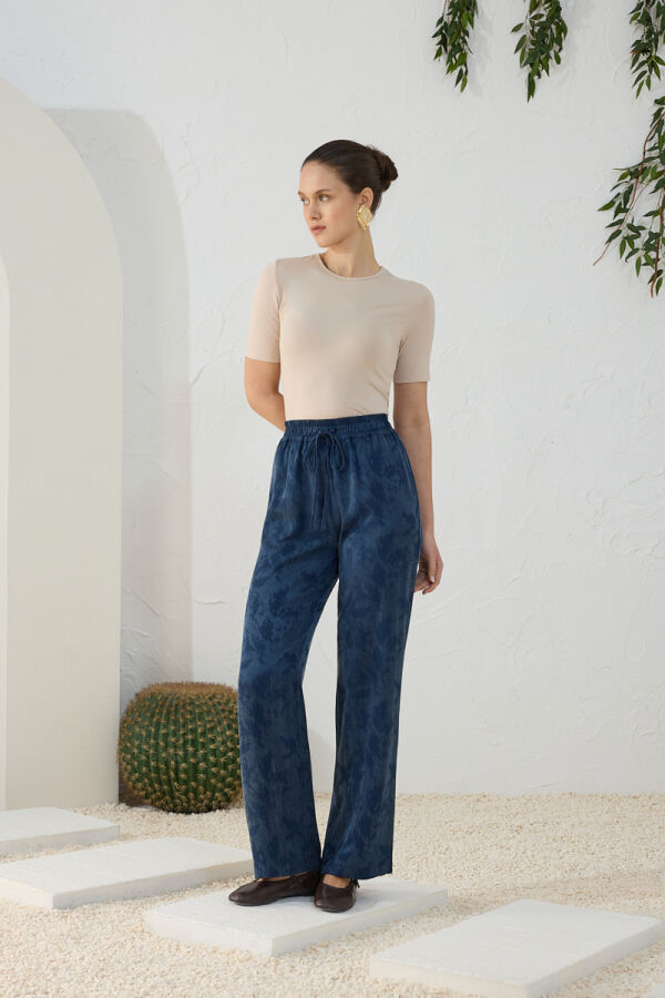 Lacivert Lastik Detaylı Pantolon - Aker (1)