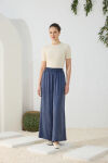 Lacivert Lastikli Pantolon Etek - 3