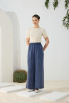 Lacivert Lastikli Pantolon Etek - 4