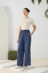 Lacivert Lastikli Pantolon Etek - 5