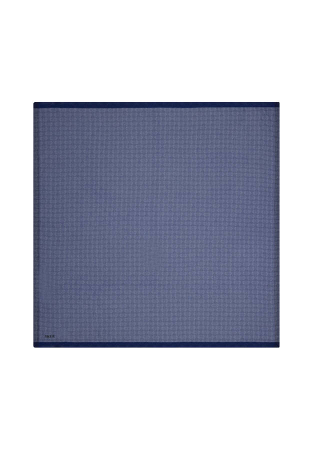 Lacivert Monogram Jakar Eşarp - Aker
