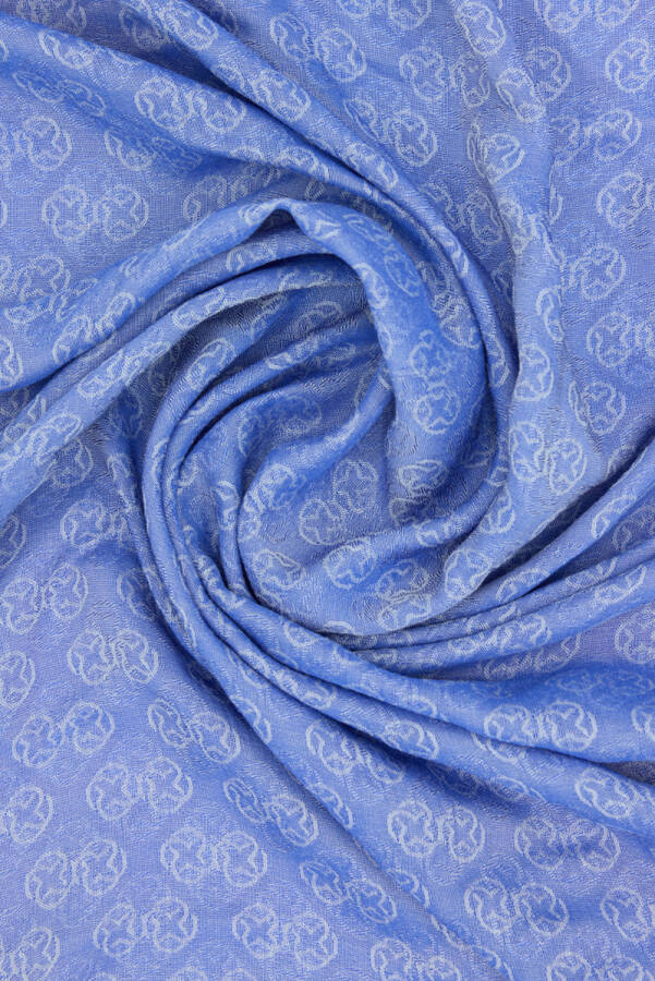 Lacivert Monogram Jakar Eşarp - Aker (1)