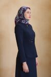 Lacivert Nakış Detaylı Ceket - 3