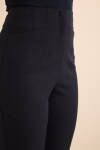 Lacivert Önü Cep Detaylı Dokuma Pantolon - 5