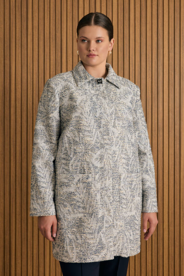 Lacivert Özel Dokuma Cotton Kumaş Kap - 2