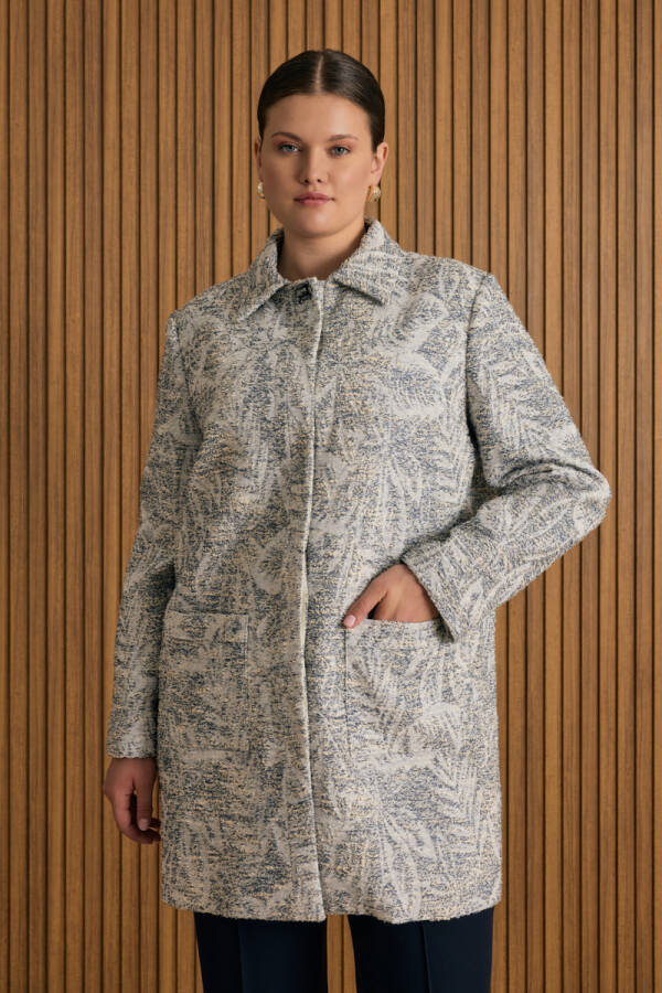 Lacivert Özel Dokuma Cotton Kumaş Kap - Aker