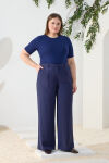 Lacivert Pileli Pantolon - 2