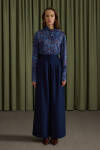 Lacivert Pileli Pantolon - 2