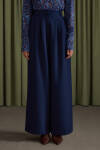Lacivert Pileli Pantolon - 3