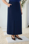 Lacivert Pilikaşe Detaylı Klasik Etek - 5