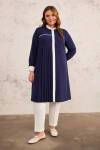 Lacivert Pilise Detaylı Tunik - 3
