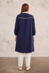 Lacivert Pilise Detaylı Tunik - 6