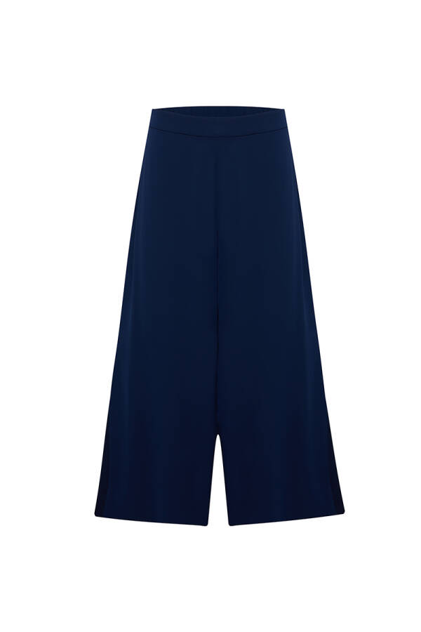 Lacivert Şifon Detaylı Pantolon Etek - 1