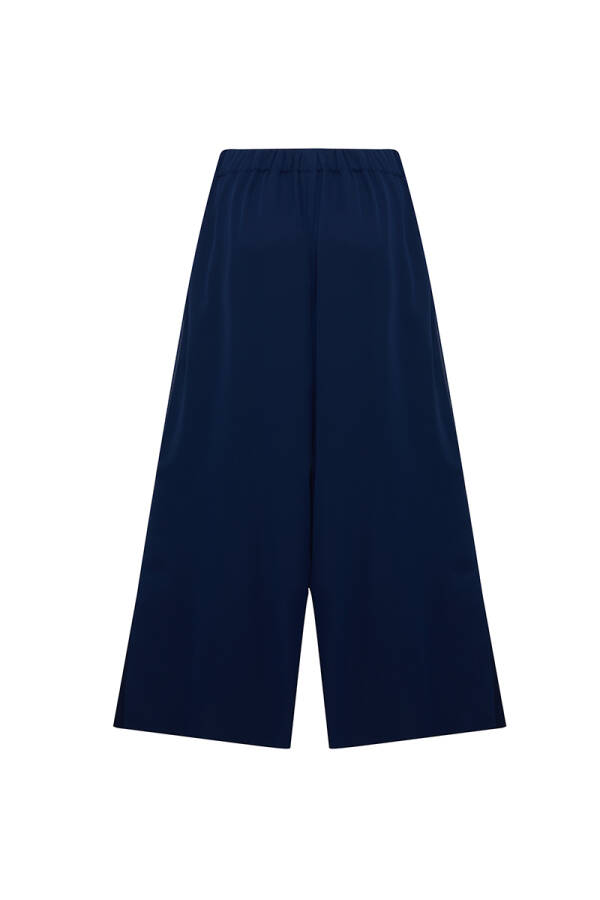 Lacivert Şifon Detaylı Pantolon Etek - 3