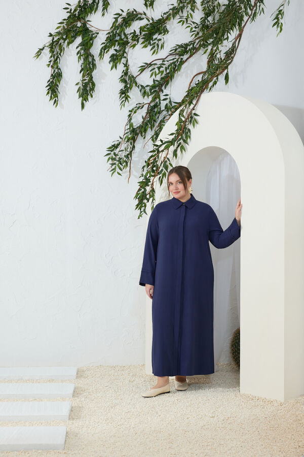 Lacivert Takma Kol Ferace - Aker