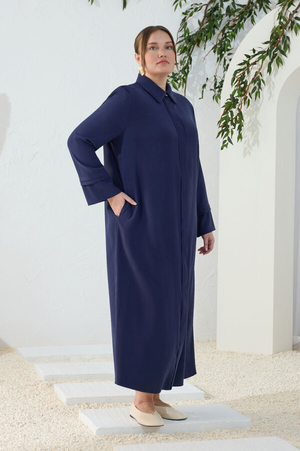 Lacivert Takma Kol Ferace - 4