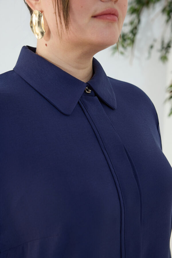 Lacivert Takma Kol Ferace - 6