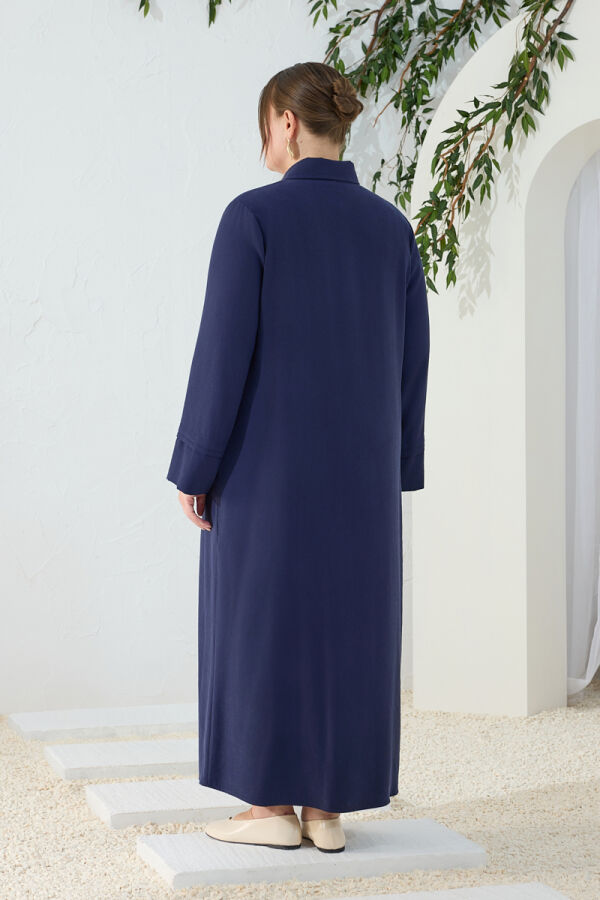 Lacivert Takma Kol Ferace - 7