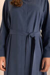 Lacivert Tencel Cotton Gömlek Elbise - 3