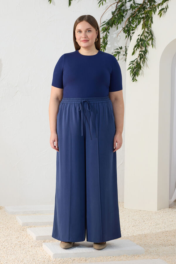 Lacivert Tencel Pantolon Etek - Aker (1)