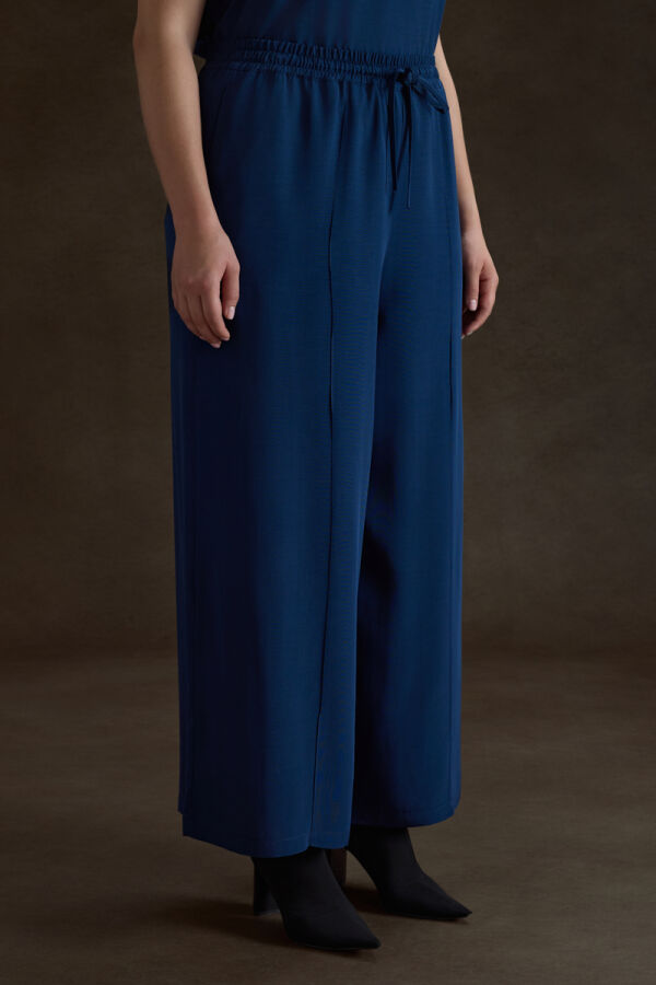 Lacivert Tencel Pantolon - 3