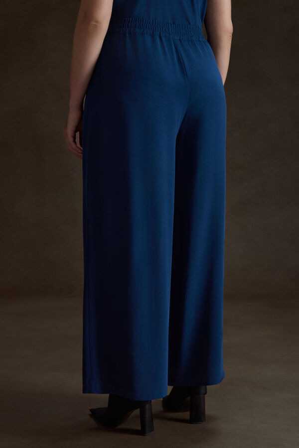 Lacivert Tencel Pantolon - 5