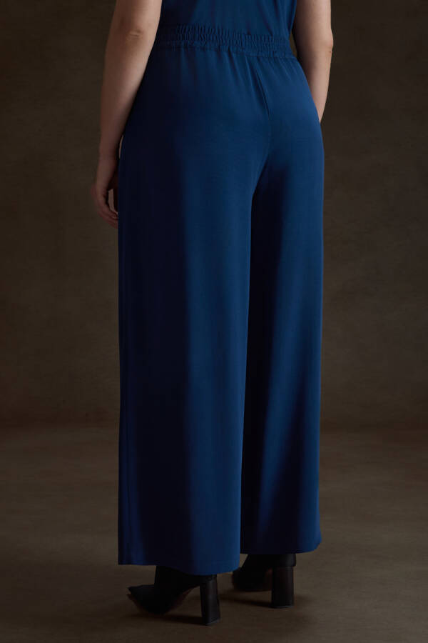 Lacivert Tencel Pantolon - 5