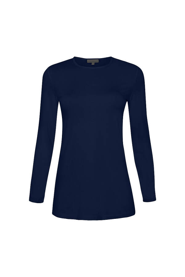 Lacivert Uzun Kollu Bisiklet Yaka Body - Aker