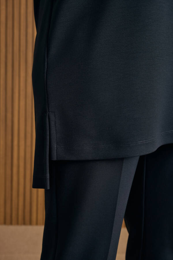 Lacivert Viscon Örme Sweatshirt - 6