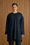 Lacivert Viscon Örme Sweatshirt - 1