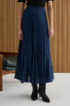 Lacivert Volanlı Pilise Etek - 3
