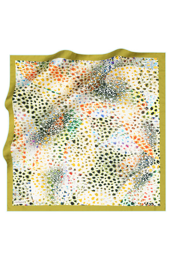 Renkli İpek Twill Eşarp - Cacharel