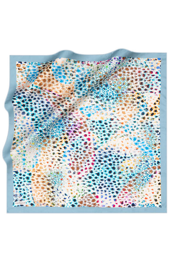 Renkli İpek Twill Eşarp - 1