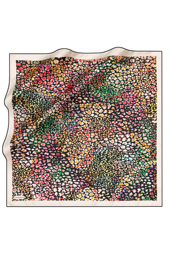 Renkli İpek Twill Eşarp - 1