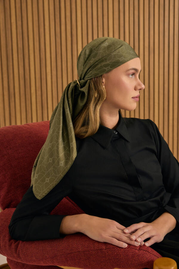 Light Gold Burgulu Halka Metal Eşarp Yüzüğü - Aker