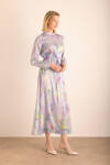 Lila Desenli Elbise - 4