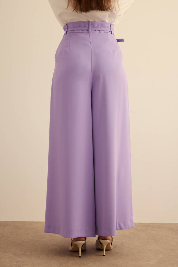 Lila Klasik Dokuma Pantolon Etek - 6