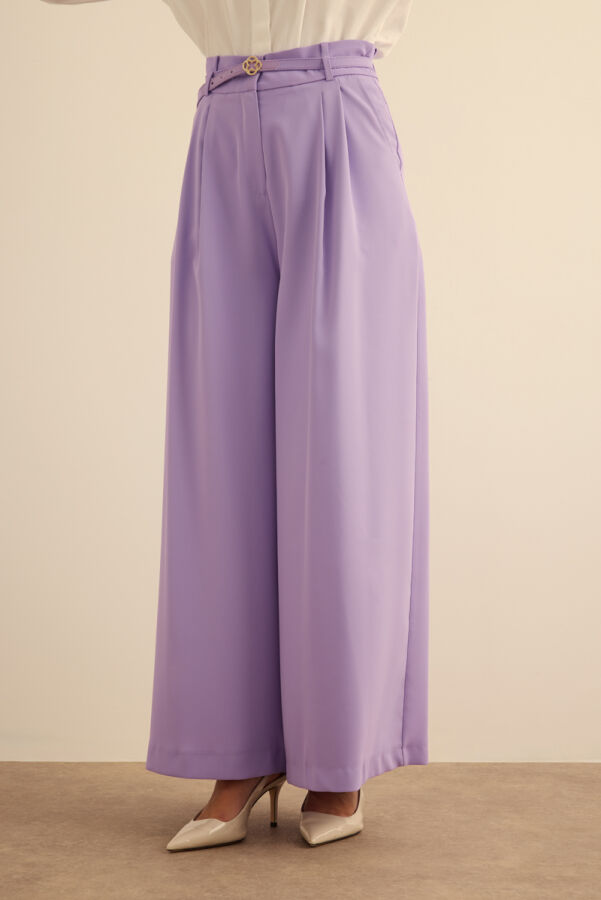 Lila Klasik Dokuma Pantolon Etek - 5