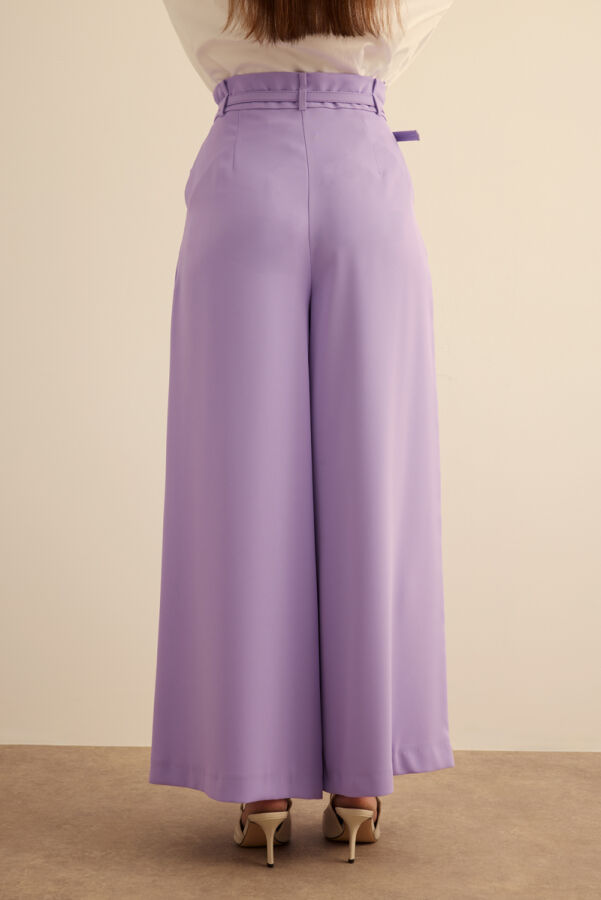 Lila Klasik Dokuma Pantolon Etek - 7