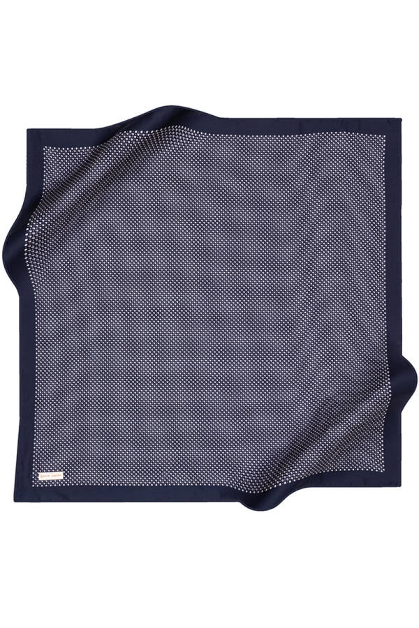 Koyu Lacivert 90X90 İpek Twill Eşarp - Pierre Cardin