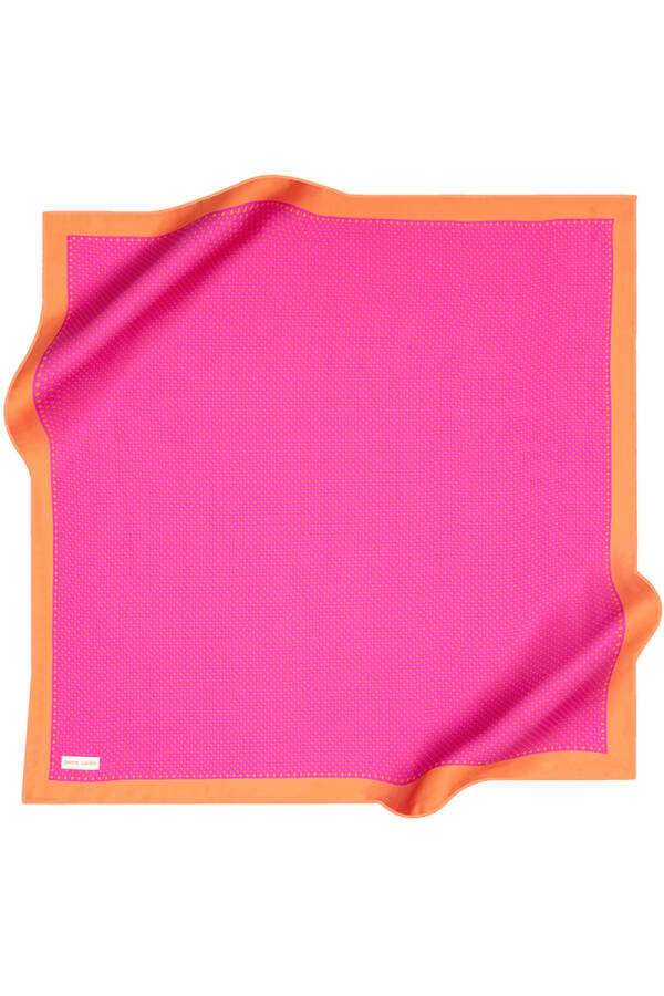 Logo Desenli 90X90 İpek Twill Eşarp - 1