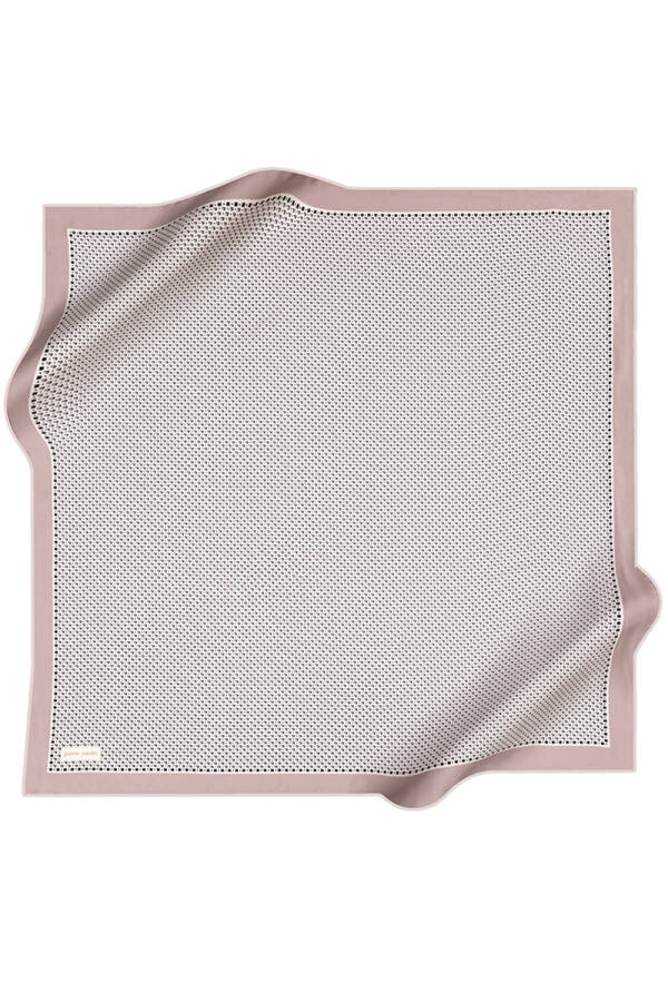 Logo Desenli 90X90 İpek Twill Eşarp - 1