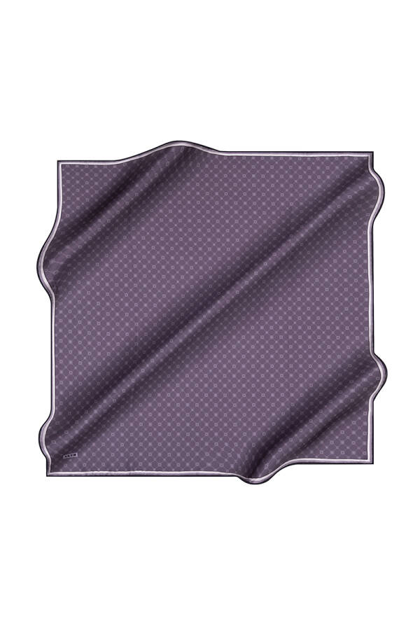 Logo Desenli Aker İpek Krep Saten Eşarp - Aker