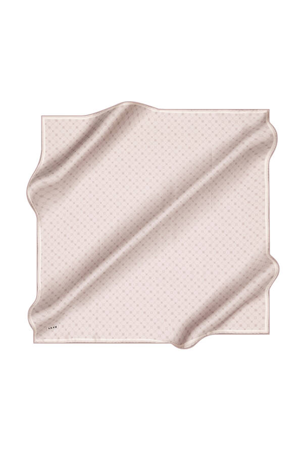 Logo Desenli Aker İpek Krep Saten Eşarp - Aker